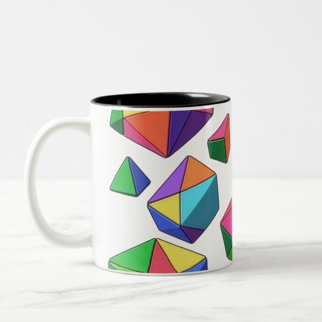 Caneca De Café Em Dois Tons Colorful Cubes (Esquerda)
