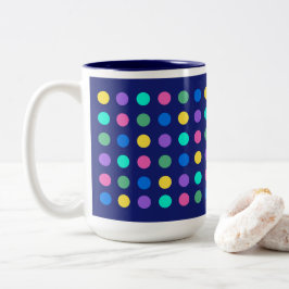 Caneca De Café Em Dois Tons Colorful Geometric Dots Drinkware Design -