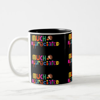 Caneca De Café Em Dois Tons Colorida Obrigado tema muito apreciado negro