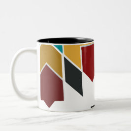 Caneca De Café Em Dois Tons Colorido azulejos marroquinos Mug