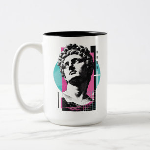 Caneca De Café Em Dois Tons Colossenses Synthwave Moderno Cristão Retro Grid