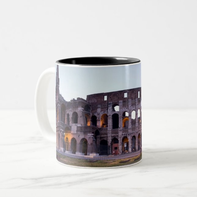Caneca De Café Em Dois Tons Colosseum - Roma - Itália (Frente Esquerda)