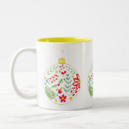 Caneca De Café Em Dois Tons Colourful Christmas Ornament