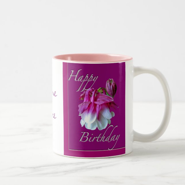 Caneca De Café Em Dois Tons Columbine Birthday Mug Personalizado (Direita)