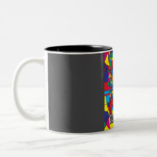 Caneca De Café Em Dois Tons Columbus Ohio - Mapa da Cidade Abstrato - Abstrac 