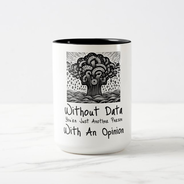 Caneca De Café Em Dois Tons Com dados de saída (Centro)