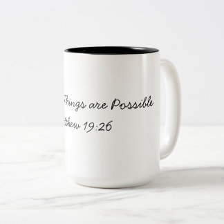 Caneca De Café Em Dois Tons Com Deus Todas as Coisas São Possíveis