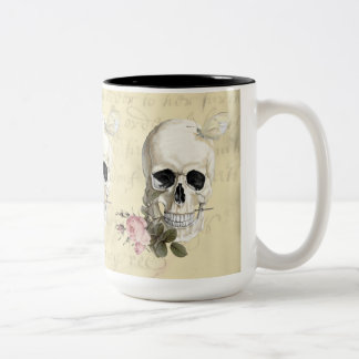 Caneca De Café Em Dois Tons Com uma rosa entre os meus dentes