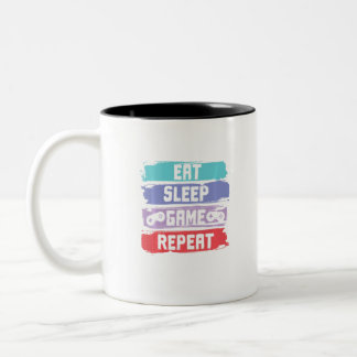 Caneca De Café Em Dois Tons Coma a controladora de repetição do jogo de repous