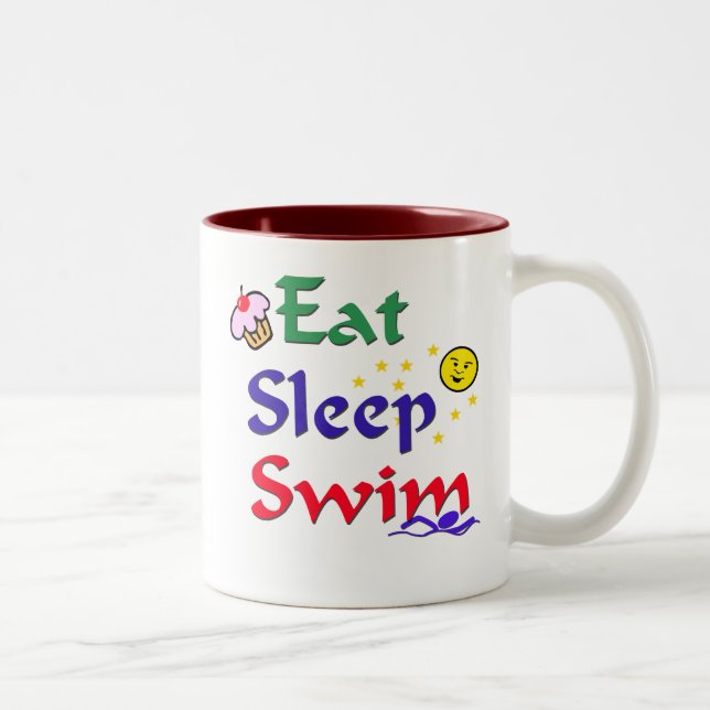 Caneca De Café Em Dois Tons Coma a natação do sono (Direita)