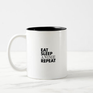 Caneca De Café Em Dois Tons coma animação de sono repetir