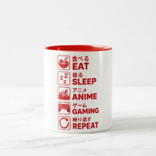 Caneca De Café Em Dois Tons Coma Anime Jogos Repetir Homem Menino Adolescente
