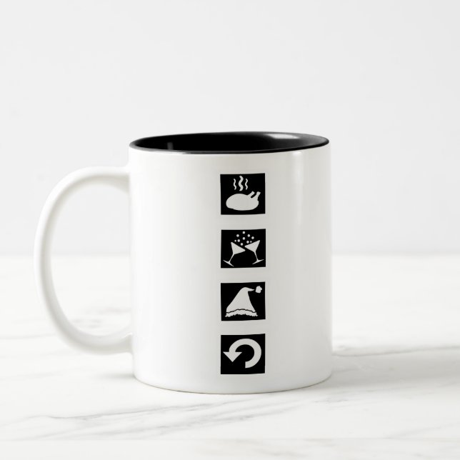 Caneca De Café Em Dois Tons Coma, Beba, Alegre-se Repita (Esquerda)