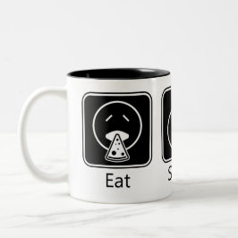 Caneca De Café Em Dois Tons Coma, Dorme, Jogo