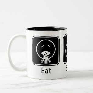 Caneca De Café Em Dois Tons Coma, Dorme, Jogo