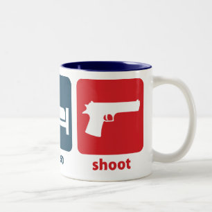 Caneca De Café Em Dois Tons Coma, durma, dispare