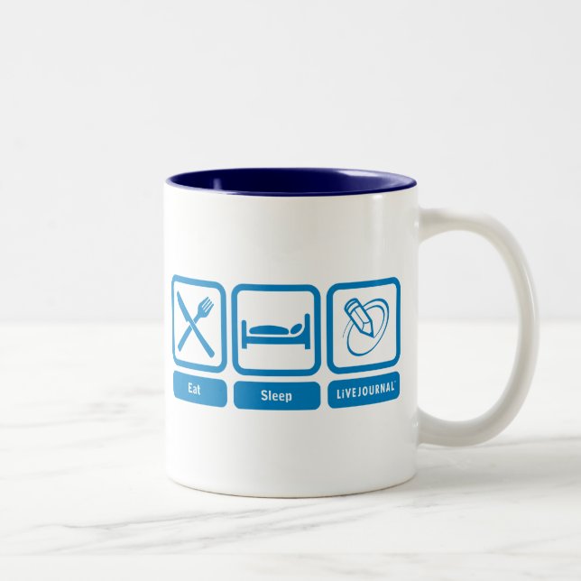 Caneca De Café Em Dois Tons Coma, durma, LiveJournal (Direita)