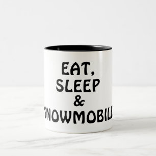 Caneca De Café Em Dois Tons Coma, durma, Snowmobile