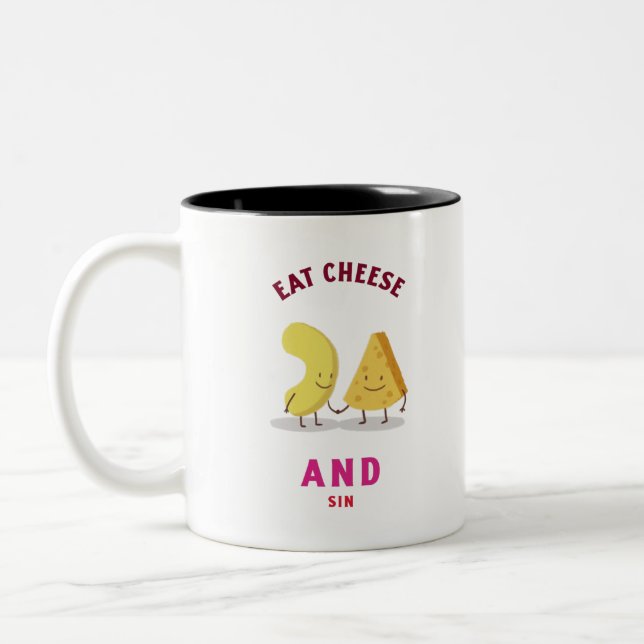 Caneca De Café Em Dois Tons Coma Queijo E Pinto (Esquerda)