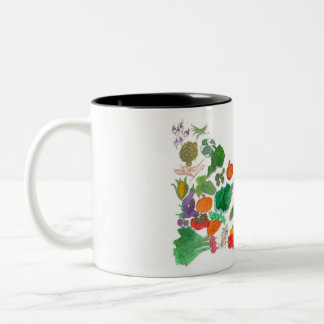 Caneca De Café Em Dois Tons Coma seus vegetarianos (o vegan vegetal da
