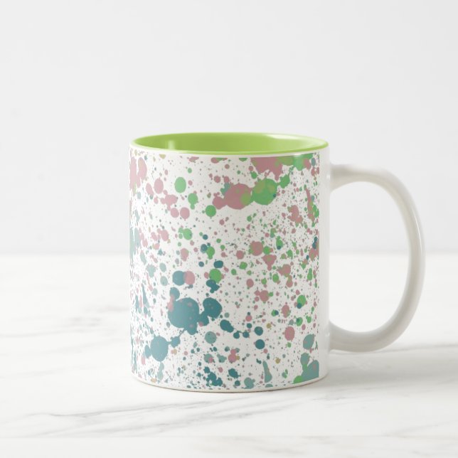 Caneca De Café Em Dois Tons Combinação de Paint Splatter (Direita)