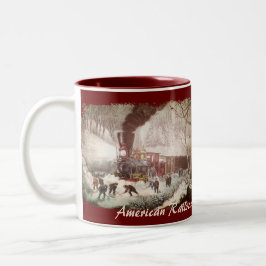 Caneca De Café Em Dois Tons Comboio de neve Vintagem Café Mugs