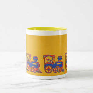 Caneca De Café Em Dois Tons Comboio de papais noeis