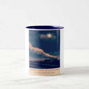 Caneca De Café Em Dois Tons Comboio noturno para a Escócia