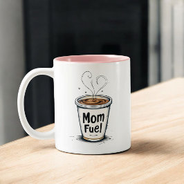 Caneca De Café Em Dois Tons Combustível da mamãe | Café Engraçado, Sobremesinh