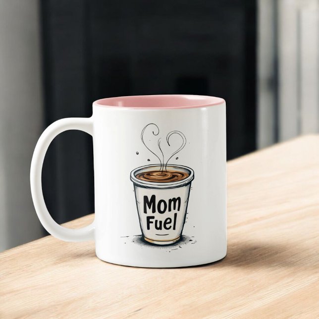 Caneca De Café Em Dois Tons Combustível da mamãe | Café Engraçado, Sobremesinh (Criador carregado)