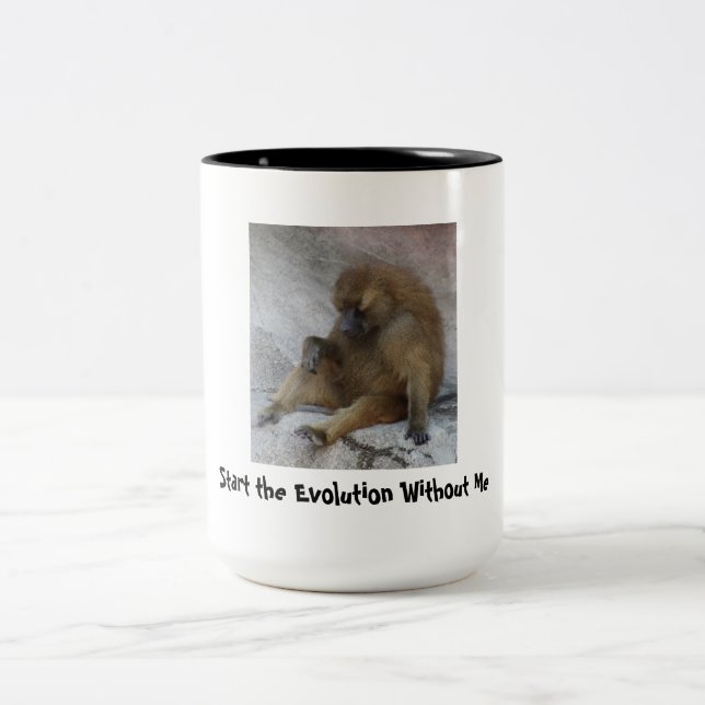 Caneca De Café Em Dois Tons Comece a evolução sem mim (Centro)