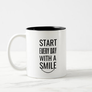 Caneca De Café Em Dois Tons Comece cada dia com um sorriso