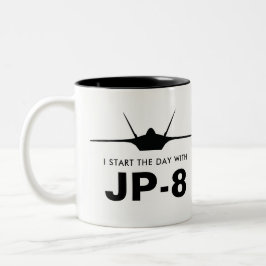 Caneca De Café Em Dois Tons Comece o dia com o Raptor JP-8 F-22 Mug