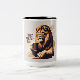 Caneca De Café Em Dois Tons Comece o seu jogo de bolso do dia