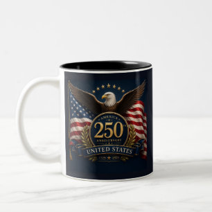Caneca De Café Em Dois Tons Comemoração de 250 anos EUA Presente Patriótico