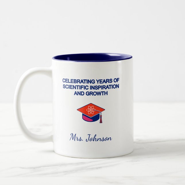 Caneca De Café Em Dois Tons Comemorando Anos De Inspiração Científica & Cresci (Esquerda)