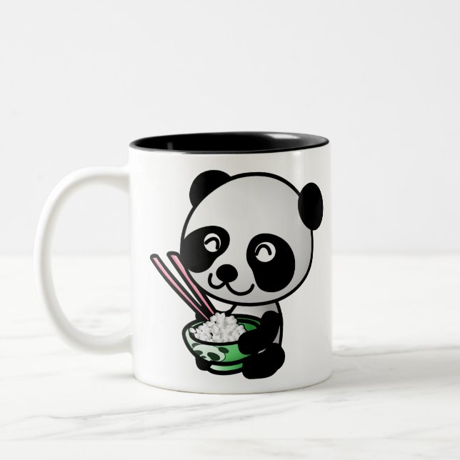 Caneca De Café Em Dois Tons Comendo Panda (Esquerda)