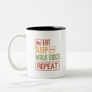 Caneca De Café Em Dois Tons comer passeio cães repetir café