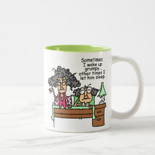 Caneca De Café Em Dois Tons Cómico deixe o sono mal-humorado