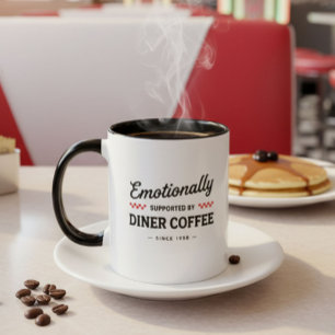 Caneca De Café Em Dois Tons Cômico Estilo Retrô de Lanchonete Café Nostalgia V