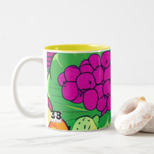 Caneca De Café Em Dois Tons Comida como coleção de medicamentos