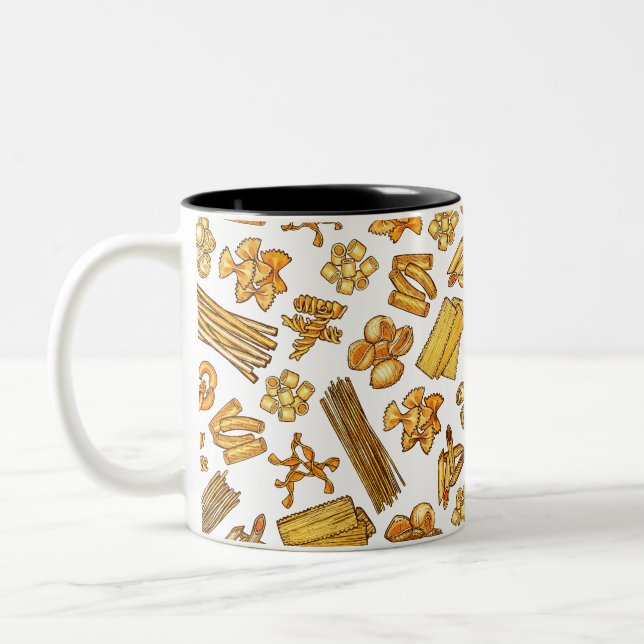 Caneca De Café Em Dois Tons "Comidas e pratos italianos mais populares" (Esquerda)