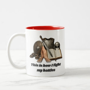 Caneca De Café Em Dois Tons Como Eu Luto Minhas Batalhas
