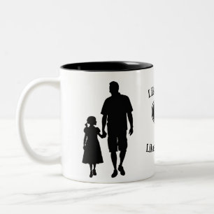 Caneca De Café Em Dois Tons Como Pai Como Filha Silhouette 11 oz