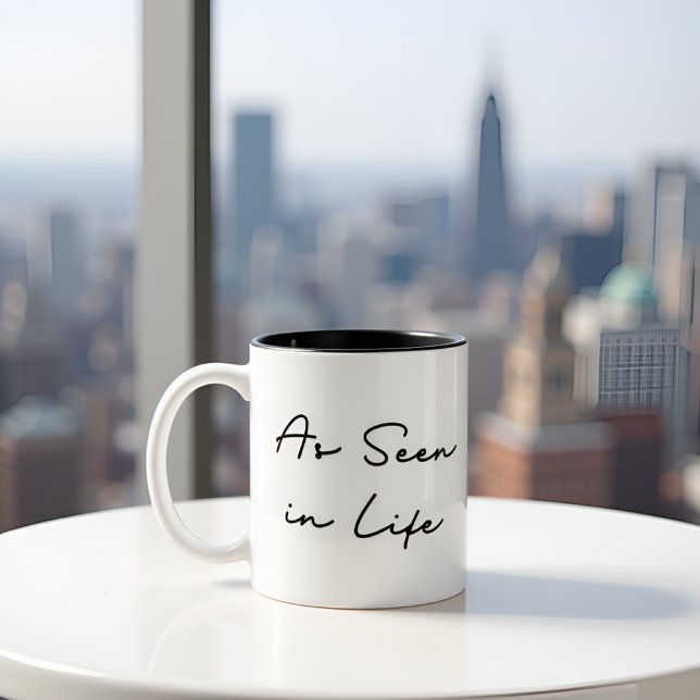 Caneca De Café Em Dois Tons Como se vê na citação da vida (Criador carregado)