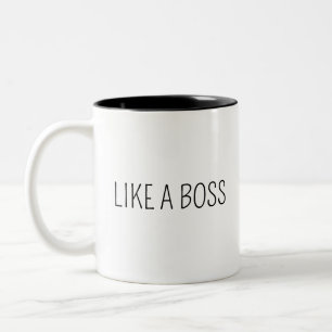Caneca De Café Em Dois Tons Como Um Chefe   Humor de Trabalho Engraçado de Che