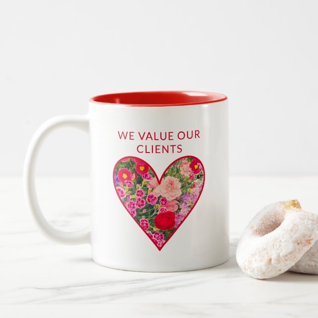 Caneca De Café Em Dois Tons Company Valentine’s Day Gift - Customer Thanks (Com Donut)