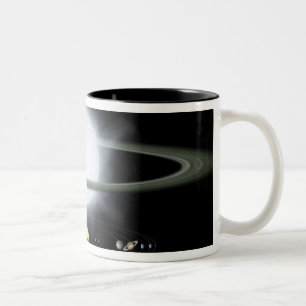 Caneca De Café Em Dois Tons Comparação do tamanho de uma estrela hypergiant