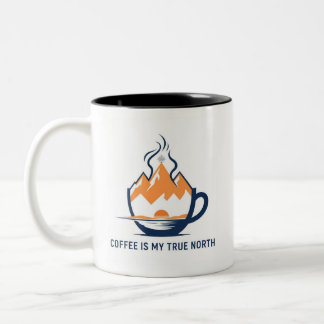 Caneca De Café Em Dois Tons Compass Coffee – Aventura do Verdadeiro Norte