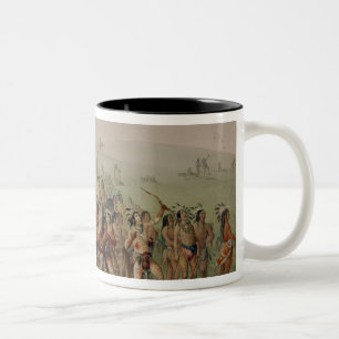 Caneca De Café Em Dois Tons Competição do tiro ao arco de Mandan, c.1832